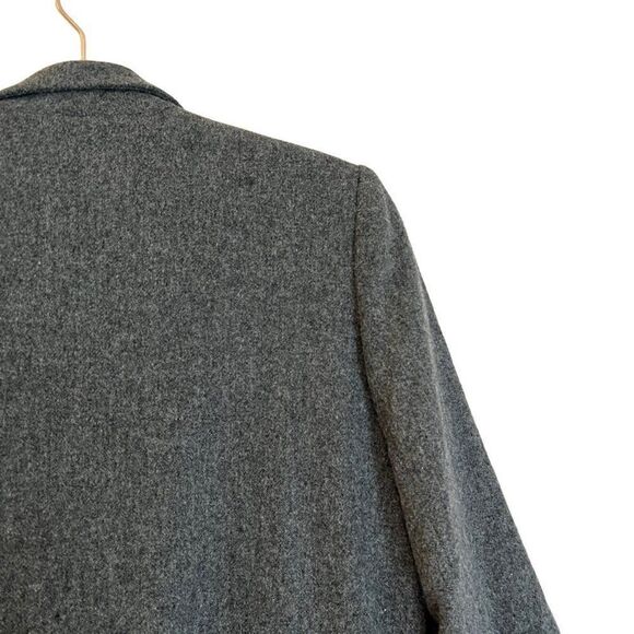 Vintage Sage Harbor Gray Wool Blend Single Button Pocket Blazer Size 12P - Picture 7 of 8